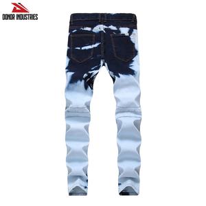 Jeans de Mezclilla para Hombre, Corte Recto, Ajuste Regular, Impermeables, Transpirables, Ecológicos, Resistentes, Lavado Nieve, Elásticos, con Logotipo Personalizado, Estilo Hip Hop, Color Sólido - Product Image 2