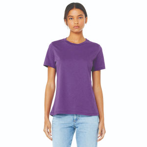 Camiseta de Manga Corta para Mujer, Premium, 100% Algodón Peinado y Hilado en Anillo Airlume, 32 Hilos, 4.2 oz, Color Morado Real, Corte Relajado - Product Image 1