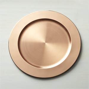 Assiette de présentation noire moderne et robuste |   Base de plat décorative pour mariage de 33 cm |   Décoration de table minimaliste pour événements formels et banquets - Product Image 5