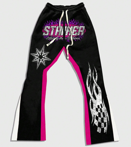 Men Custom Y2K Street Style <b>Tracksuit</b> Screen Printed Hoodie Flare Pants Set Oversized Hip Hop Winter Streetwear Clothing - Product Image 5