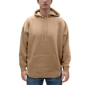 Heavy Thick 500 600grams Boxy Blank Unisex Cotton Fleece Custom Hoodie ODM Baggy Cropped Oversized Crocheted Hoodie - Product Image 3