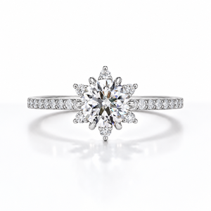 Wholesale Round Brilliant Cut Lab Grown Diamond Snowflake Engagement Ring 10K 14K 18K Solid Gold Vintage Moissanite Weeding Ring - Product Image 3