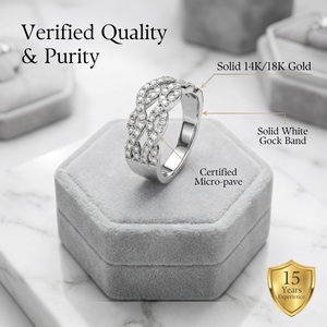 Bague de mariage torsadée haut de gamme en or 18 carats avec diamants entrelacés pour les marchés américain et britannique – Fabrication de bijoux sur mesure - Product Image 3