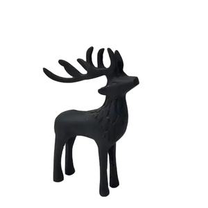 Sculpture en métal personnalisée de renne moderne de haute qualité, élégante pour la décoration de table de bureau à domicile, en sculpture animale noire - Product Image 1