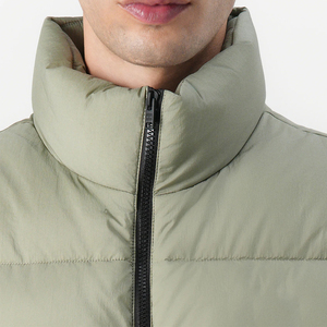 Gilets matelassés de qualité supérieure, couleur vert olive, fermeture éclair, sans manches, nylon polyester, coupe-vent d'hiver, avec poche - Product Image 4