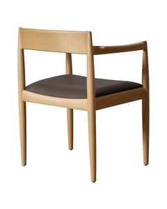 Chaise de salle à manger moderne en teck massif de qualité export avec assise rembourrée pour les projets de restaurants, cafés et hôtels - Product Image 4