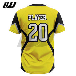 Uniformes de softball respirants sur mesure en gros, maillots à manches courtes à deux boutons, ensembles de softball - Product Image 3