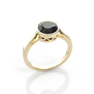 Bague tendance en moissanite ronde de 1 carat, couleur noire, or massif 10K, élégante, cadeau surprise pour anniversaire, pour partenaire - Product Image 1