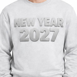 เสื้อสเวตเชิ้ตคอกลมพรีเมียมสำหรับผู้ชาย รุ่นปีใหม่ 2027 ตัวอักษรนูน ทรงปกติ ผ้าฝ้ายถัก สวมใส่สบาย เหมาะสำหรับฤดูหนาว - Product Image 3