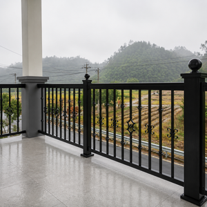 Panneau de clôture décoratif en métal noir pour balcon, garde-corps ornemental extérieur pour terrasse de villa, conception de sécurité domestique - Product Image 2