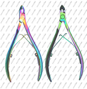 Pince à cuticules professionnelle en titane, bord tranchant, acier inoxydable de qualité chirurgicale, outils de manucure et pédicure RMH CN-3006TM - Product Image 3