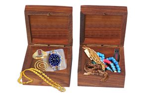 Boîte à bijoux en bois faite à la main pour femmes, organiseur de bijoux en bois sculpté à la main avec incrustations en laiton, cadeau - Product Image 2