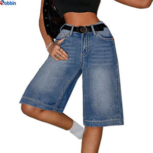 Overol de Mezclilla para Mujer, Diseño Único, Estilo Casual, Verano, Alta Calidad, Corte Holgado, Pierna Ancha, Jeans Cortos de Longitud Media - Product Image 5