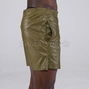 กางเกงขาสั้นหนังสำหรับผู้ชายสไตล์ยอดนิยมกางเกงขาสั้นหนังแฟชั่นสำหรับผู้ชายขายส่ง - Product Image 4