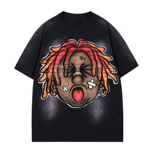 เสื้อยืดสไตล์วินเทจยูนิเซ็กซ์ทรงบ็อกซี่แบบครอป ตกแต่งด้วยคริสตัล ลุคซีดจางแบบซันเฟด ผ่านกระบวนการเอนไซม์วอชและแอซิดวอช - Product Image 2