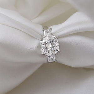 IGI/GIA Lab Grown Princess Cut Blanc Vintage 14k Or Jaune Mariage/Bague de Fiançailles Unisexe Fine Or Blanc Fête Anniversaire - Product Image 2