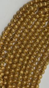 6mm <b>Gold</b> Ribbed Glass <b>Beads</b> Round Metallic Trade <b>Beads</b> for Jewelry Making Necklace <b>Bracelet</b> Craft Supplies - Product Image 5