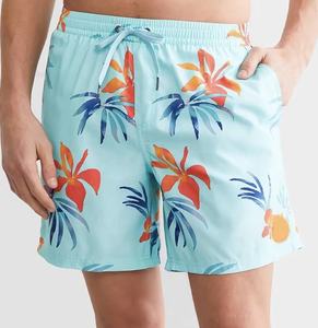 En gros Personnalisé Logo Vierge Imprimer Casual D'été Hommes Natation Floral Séchage Rapide Court Top Design Bonne Qualité Mode Hommes Court - Product Image 5