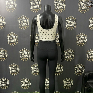Débardeur court personnalisé à pois pour femme, sans manches, décontracté, été, fabrication OEM, vente en gros, logo frontal - Product Image 4