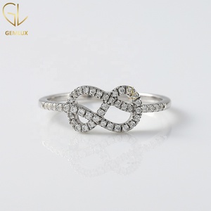 Round Cut Moissanite Diamond <b>Infinity</b> Knot Wedding Ring | Engagement Ring with Moissanite Diamond Twisted Ring - Product Image 1