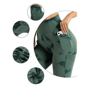 Leggings de yoga personnalisés de qualité supérieure pour femmes, doux, extensibles, taille haute, pantalons de sport en coton/bambou, grandes tailles - Product Image 6