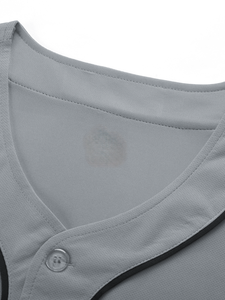 Mens Baseball 6 Button Jersey Athletic Pullover Sport Tee Contrast Trim Breathable Mesh Fabric <b>Game</b> Day Uniform Street - Product Image 4