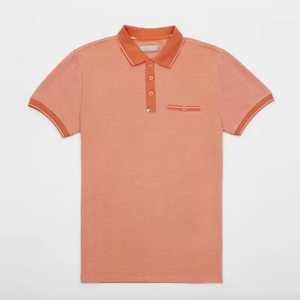 เสื้อโปโลผู้ชายสีพื้น ผ้าถักผสมสแปนเด็กซ์/โพลีเอสเตอร์ แขนสั้น ซิปปิด สีส้ม 180 กรัม ป้องกันแบคทีเรีย แห้งเร็ว - Product Image 1