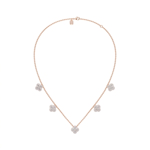 Collier élégant et raffiné Luna en argent sterling 9KT, 10KT, 14KT, 18KT avec diamant rond cultivé en laboratoire, bijou pour femme, cadeau - Product Image 1