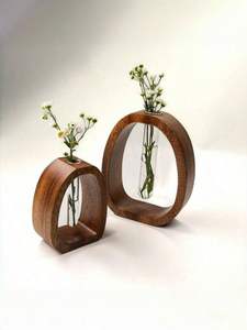 Vase à fleurs en bois de style nordique personnalisable pour une décoration intérieure minimaliste avec un design simple et une finition naturelle douce - Product Image 5