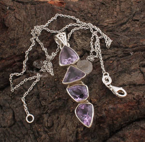 Collar con Colgante de Circonita Natural en Engaste de Plata de Ley 925 con Baño de Platino, Estilo Vintage, Unisex, Regalo de Cumpleaños, Venta al por Mayor - Product Image 2