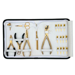 Kit d'outils professionnels pour extensions capillaires : pinces à micro-anneaux, pinces à boucles, peigne, ciseaux – Ensemble complet pour l'installation et le tissage - Product Image 3