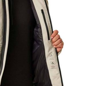 Veste d'hiver personnalisée pour homme avec capuche, couleur unie, logo sur le devant, coque en nylon imperméable, veste en duvet de haute qualité, streetwear - Product Image 5