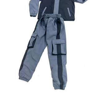 Survêtement à capuche pour garçons, color-block, manches longues, fermeture éclair, décontracté, sportif, polyester et coton, pour l'automne - Product Image 3