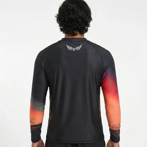 Chemise unisexe à manches longues anti-UV, imprimée par transfert thermique, dégradé de couleurs, respirante, séchage rapide, polyester/nylon - Product Image 3