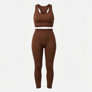 Conjunto Deportivo Personalizado para Mujer, Camiseta de Manga Larga para Correr, Color Sólido, Ropa de Yoga, Fitness, Gimnasio, Ropa Deportiva Informal Corta - Product Image 1