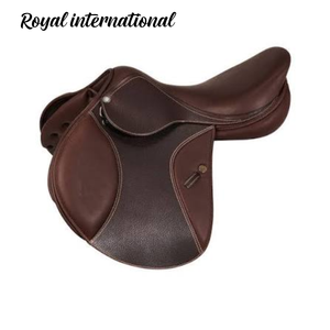 Silla de montar inglesa marrón para salto ecuestre |   Equipo de Equitación de Contacto Cercano con Soporte Acolchado para las Rodillas, para Entrenamiento, Exhibición y Competición - Product Image 2