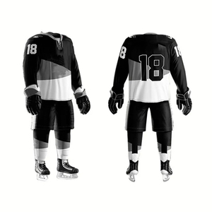Uniforme de hockey sur glace respirant pour hommes adultes, 100 % polyester, imprimé sur mesure, faible MOQ, séchage rapide, respirant - Product Image 1
