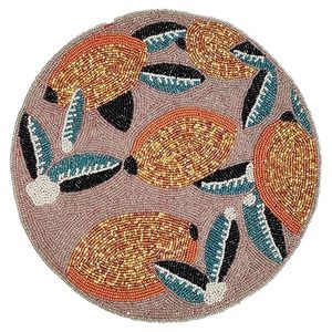 <b>Round</b> Bohemian Beaded Durable 3mm Thick Handmade Fabric <b>Table</b> <b>Mat</b> 400mm Diameter Decor - Product Image 6