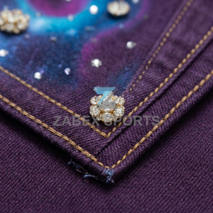Shorts en jean décontractés pour hommes, style streetwear premium, ornés de strass, fabrication sur mesure OEM ODM, vêtements personnalisés Paki - Product Image 5