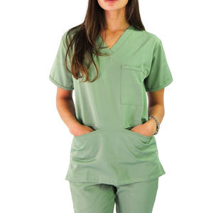 Women's Lightweight Woven Fabric Short Sleeve Hospital Nurse Top Scrubs Medical Uniforms Breathable Women Scrub Suits - Product Image 2