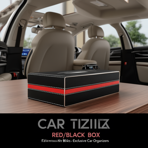 Boîte à mouchoirs de voiture haut de gamme rouge/noir - Organisateurs de voiture exclusifs - Product Image 3