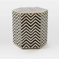 Meubles de maison Tabouret en nacre incrustation Coquillage Tabouret de bar Table d'appoint Poufs Incrustation d'os Console Tambour