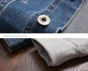 Men's <b>Fleece</b> <b>Jacket</b> Hooded Sweatshirt Inner Windproof Front Logo <b>Grey</b> Sleeve Solid Color Casual Autumn Regular Length Polyester - Product Image 6