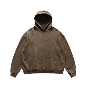 Hoodies personnalisés de style streetwear décontracté, 100% coton, poids lourd, lavage à l'acide, 450 g/m², pull-over oversize uni - Product Image 1