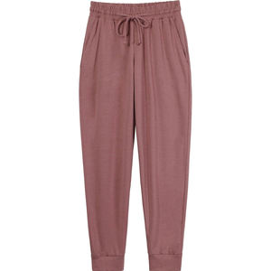 Women's Solid Color High Waist Drawstring <b>Harem</b> Pants Loose Fit Ankle-Length Casual Autumn Style Knitted Cotton Pants - Product Image 5
