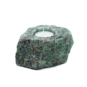 Support de bougie en pierre naturelle sculptée à la main en zoïsite rubis, pierre précieuse agate, pour la guérison, vente en gros - Product Image 1