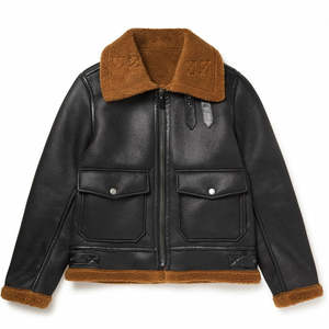 Veste d'hiver pour homme en cuir de mouton et de vache de haute qualité 100% personnalisable, col montant, style streetwear, vêtements en cuir de moto - Product Image 4