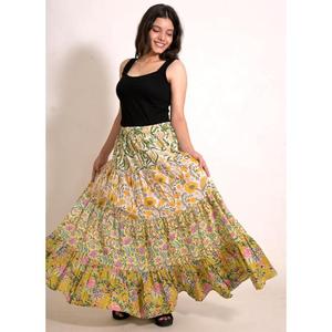 Cotton <b>Patchwork</b> Printed Handmade Bohemian Maxi <b>Skirt</b> Long Festival <b>Skirt</b> Women's Indian Fashion - Product Image 5