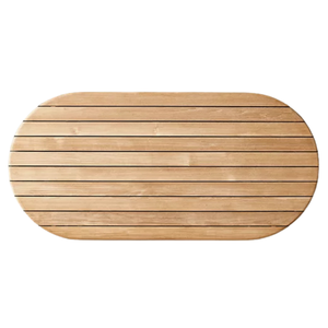 Luxury The Plaza Teak Oval <b>Outdoor</b> Coffee <b>Table</b> Contemporary Resort Villa Hotel Patio Furniture Collection - Product Image 3