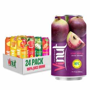 Jugo de manzana Star sin azúcar 330ml para VINUT Private Label Muestra gratis y soporte OEM de Vietnam Factory Jugo de frutas y verduras - Product Image 1